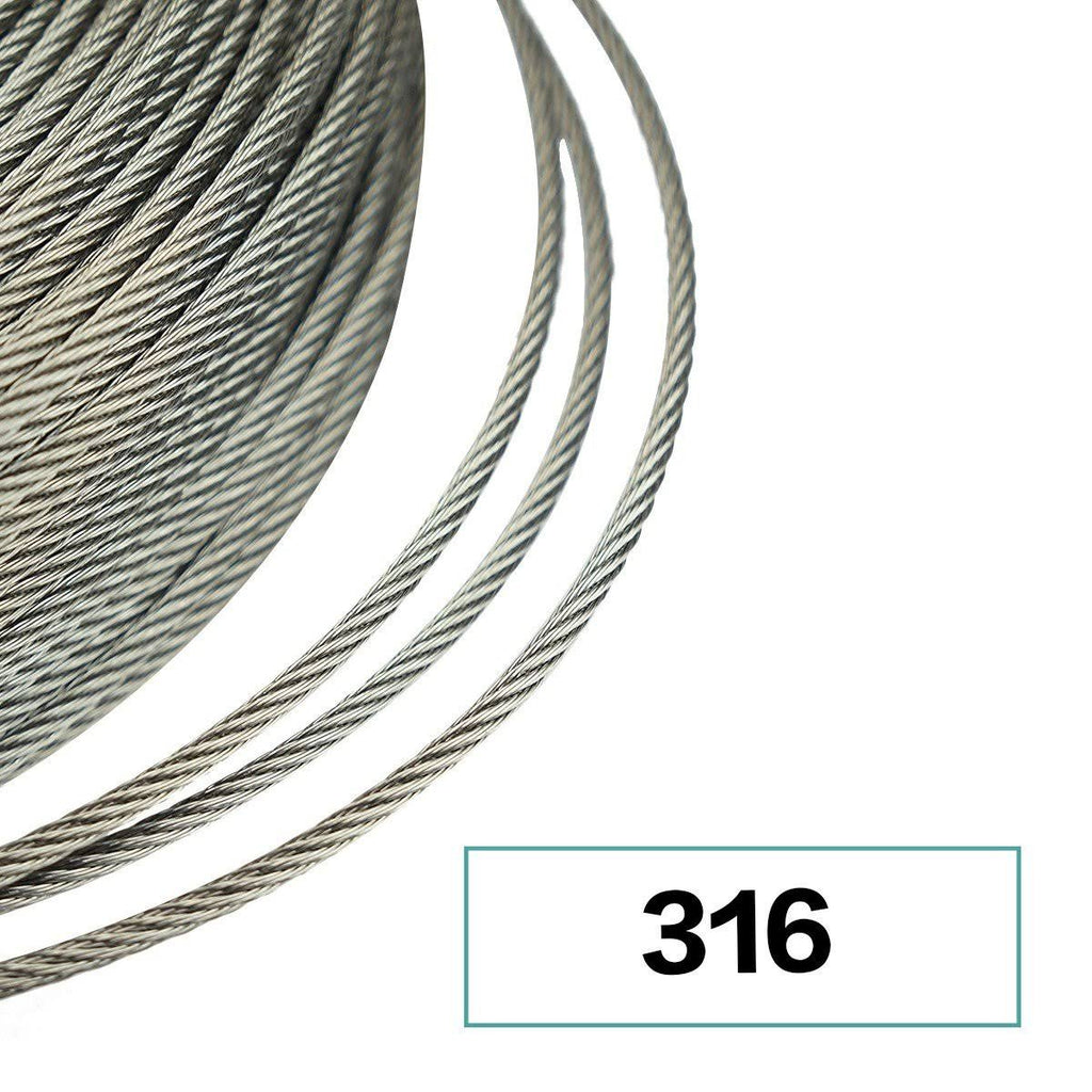 Stainless Steel 1/8 Inch T316 Marine Grade Wire Rope M64634