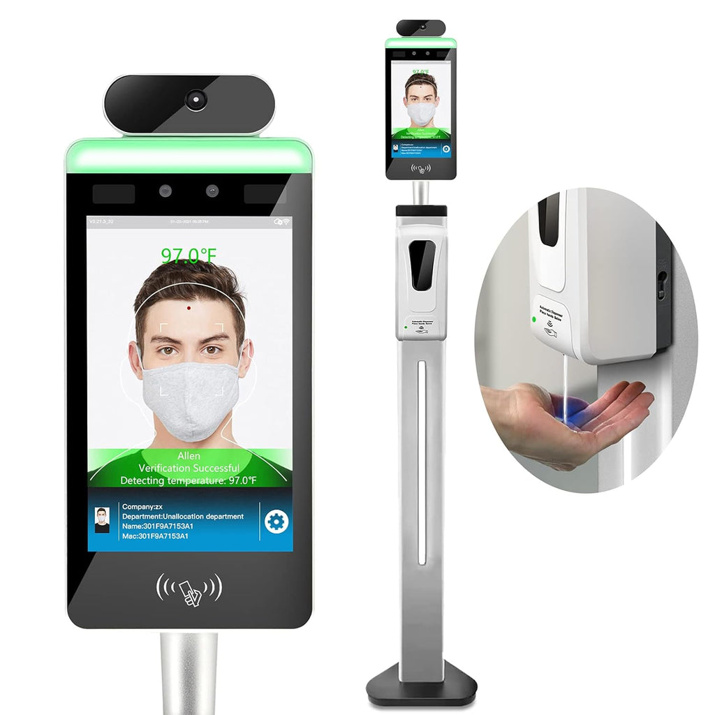 Wi-Fi Non-Contact Face Recognition Temperature Measurement Thermal Scanner Kiosk D98646