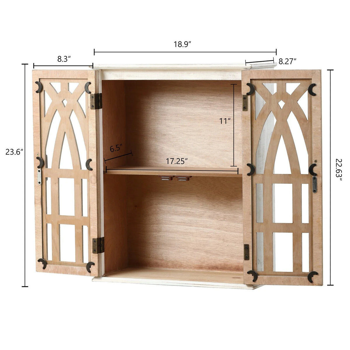 White MDF Wood 2-Door Wall Cabinet C3628
