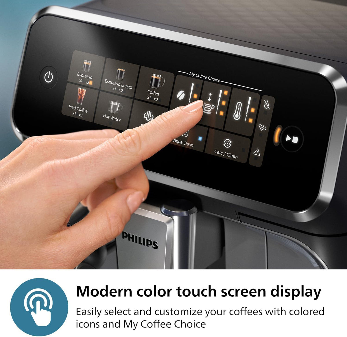 Fully Automatic Espresso Machine with Touch Display, Milk Frother, Ceramic Grinder, AquaClean Filter, Black Chrome E4585