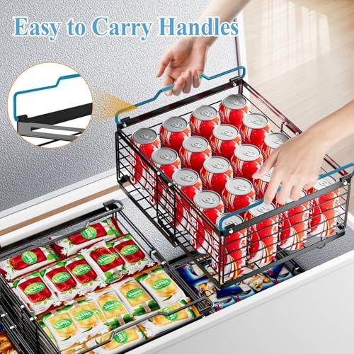 2 Pack Stackable Large Metal Freezer Organizer Bins Y172340
