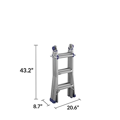 18 ft Reach Height Aluminum Multi-Position Ladder, 300 lb. Load Capacity Type IA Duty Rating X559
