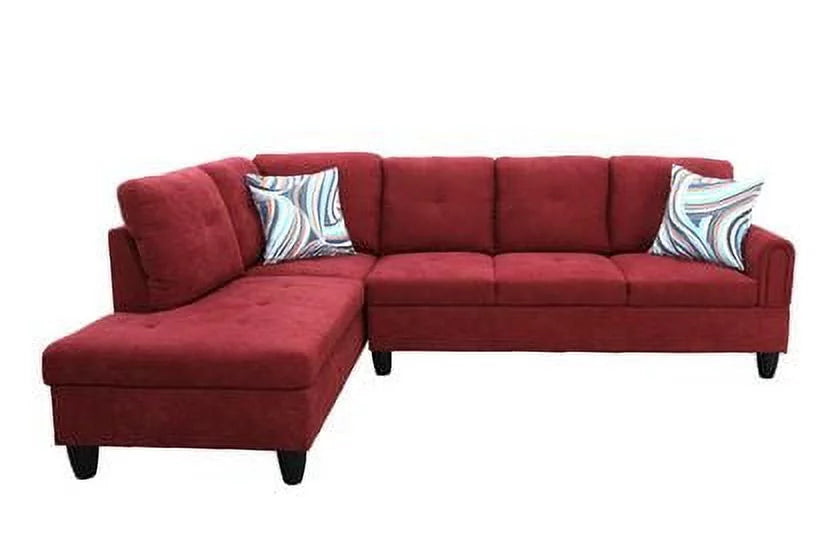 Wine Red L Shaped Sectional Sofa R3390
