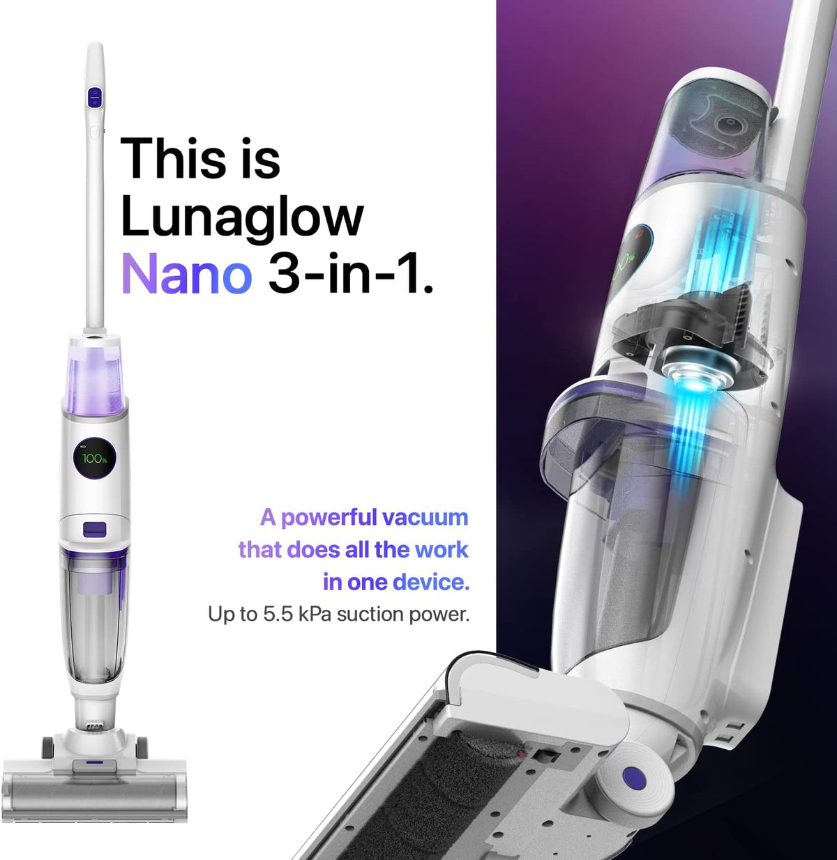 3-in-1 Cordless Wet Dry Vacuum Cleaner White F4846