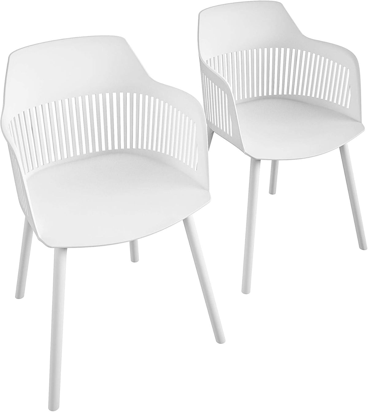 White Indoor/Outdoor Resin Dining Chairs 2-Pack T128