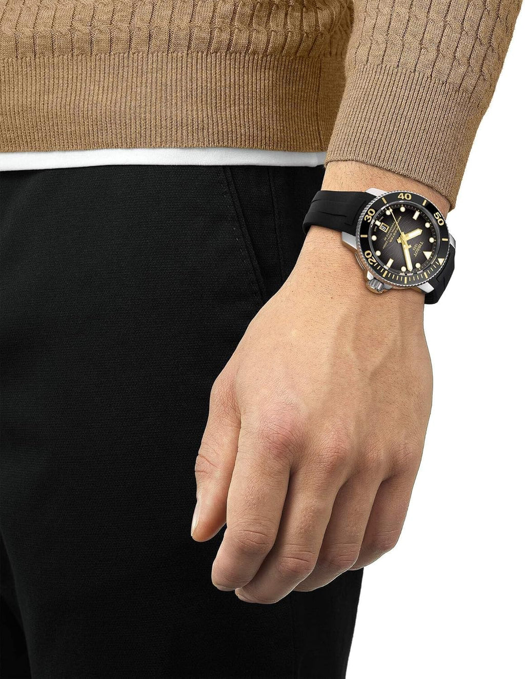 Black Rubber Automatic Watch K163