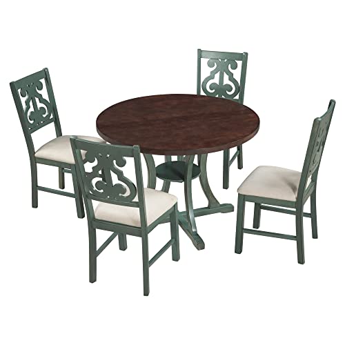 6-Piece Dining Set with Rectangular Table and 4 Fabric Upholstered Chairs and Bench W96506
