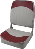 High Back Folding Boat Seat, Grey/Red C677