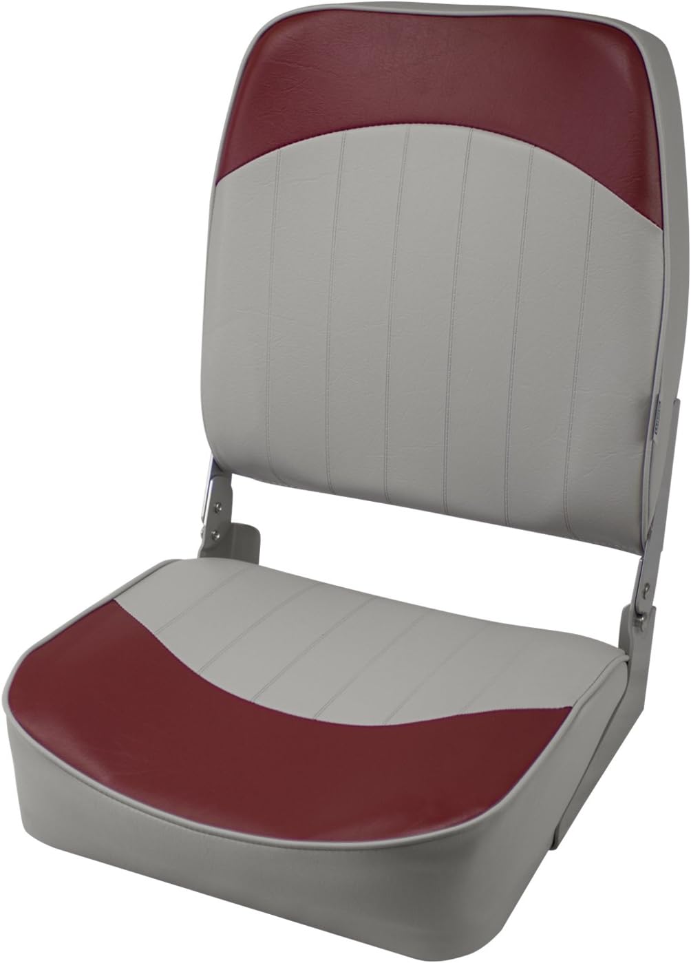 High Back Folding Boat Seat, Grey/Red C677