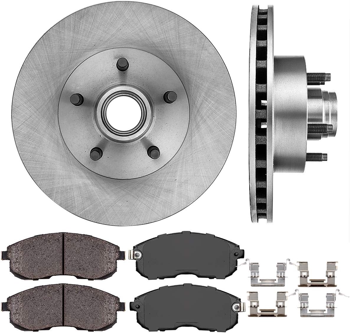 286.7 mm 5 Lug Brake Disc Rotors + Ceramic Brake Pads + Clips M46412