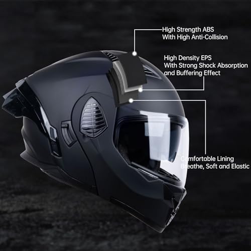 Matt Black X-Large Full Face Modular Motorcycle Helmet D37329