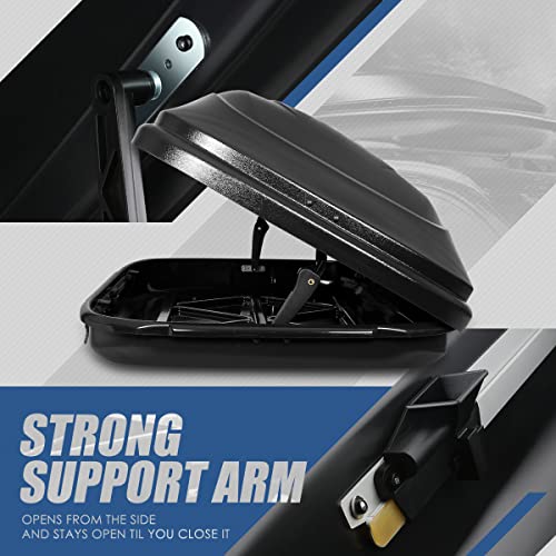 Hard Shell Roof Top Cargo Carrier, 53 x 34 x 15 Inches, 110 Pounds, 11 Cubic Feet, Glossy Black A612