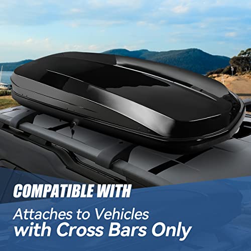 Hard Shell Roof Top Cargo Carrier, 53 x 34 x 15 Inches, 110 Pounds, 11 Cubic Feet, Glossy Black A612