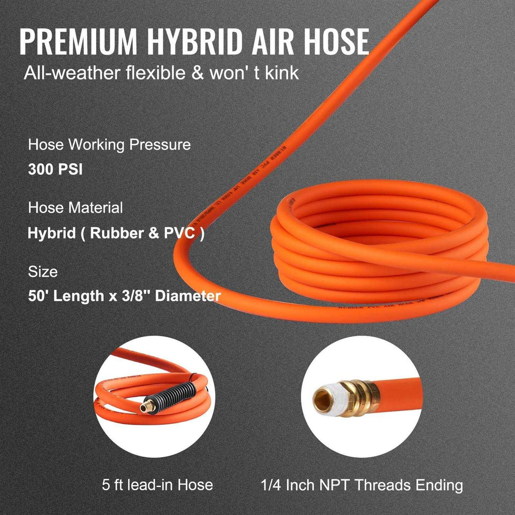 3/8 in x 50 ft Hybrid Air Hose Reel A535982