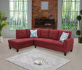 Wine Red L Shaped Sectional Sofa R3390
