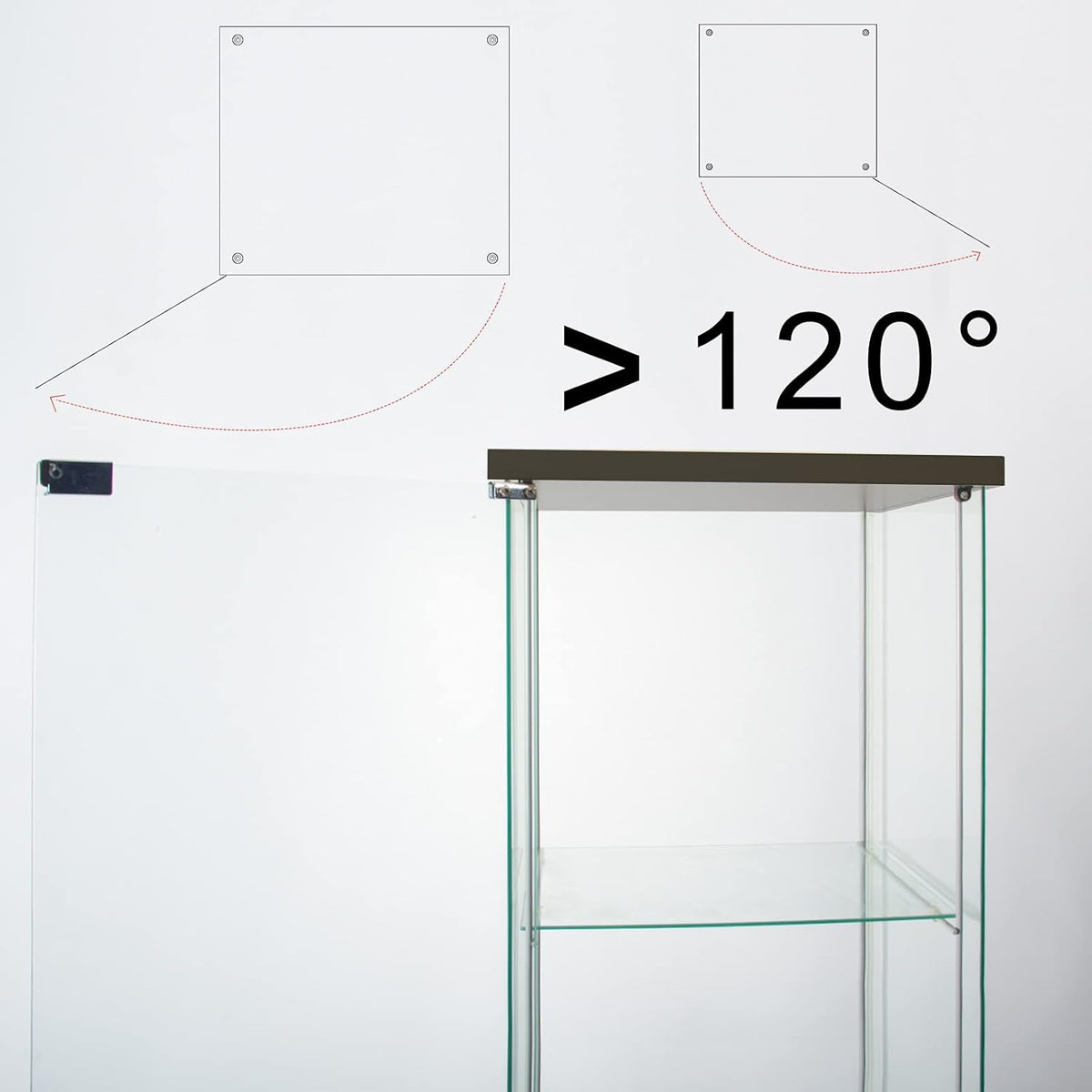 64” H Contemporary 4-Shelf Glass Display Cabinet with Door V5622
