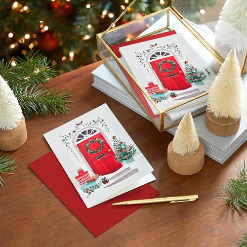 40 Cards and 40 Envelopes Red Front Door Boxed Christmas Cards N202