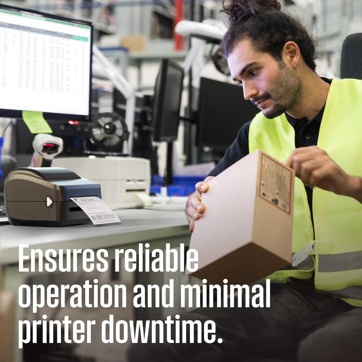 Direct Thermal Label Printer USB, Desktop Label Printer for Packages, includes Sample 4x6 Labels C3093