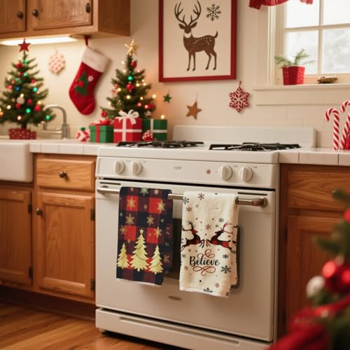 4PCS Buffalo Plaid Thickened Tea Towel 18x26 M90929