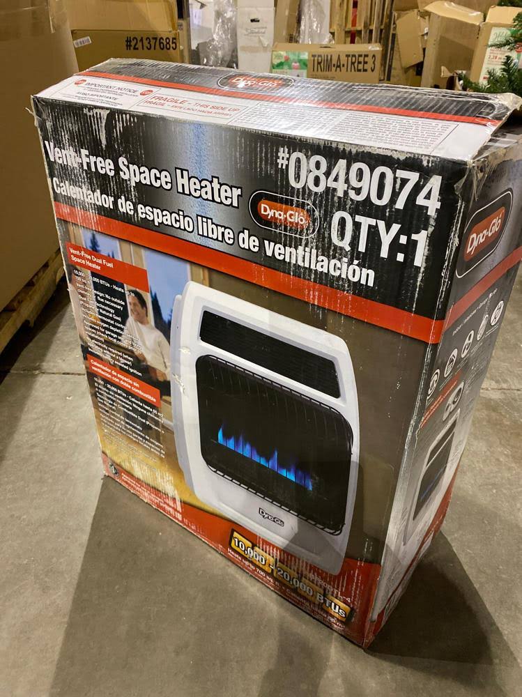 White Wall or Floor Mount Indoor Natural Gas or Liquid Propane Vent-Free Convection Heater G521