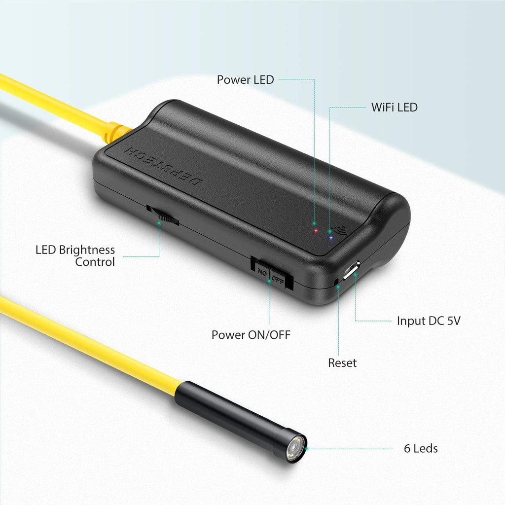 5.0MP HD Wireless Endoscope, Semi-Rigid, 33ft Pack of 2 R7820