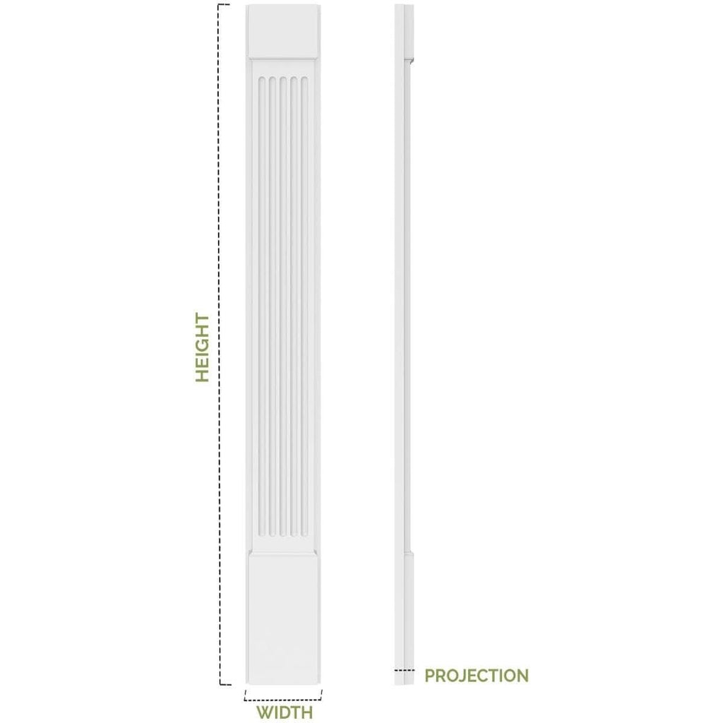 Flat Panel PVC Pilaster with Capital and Base (Pair) O5842