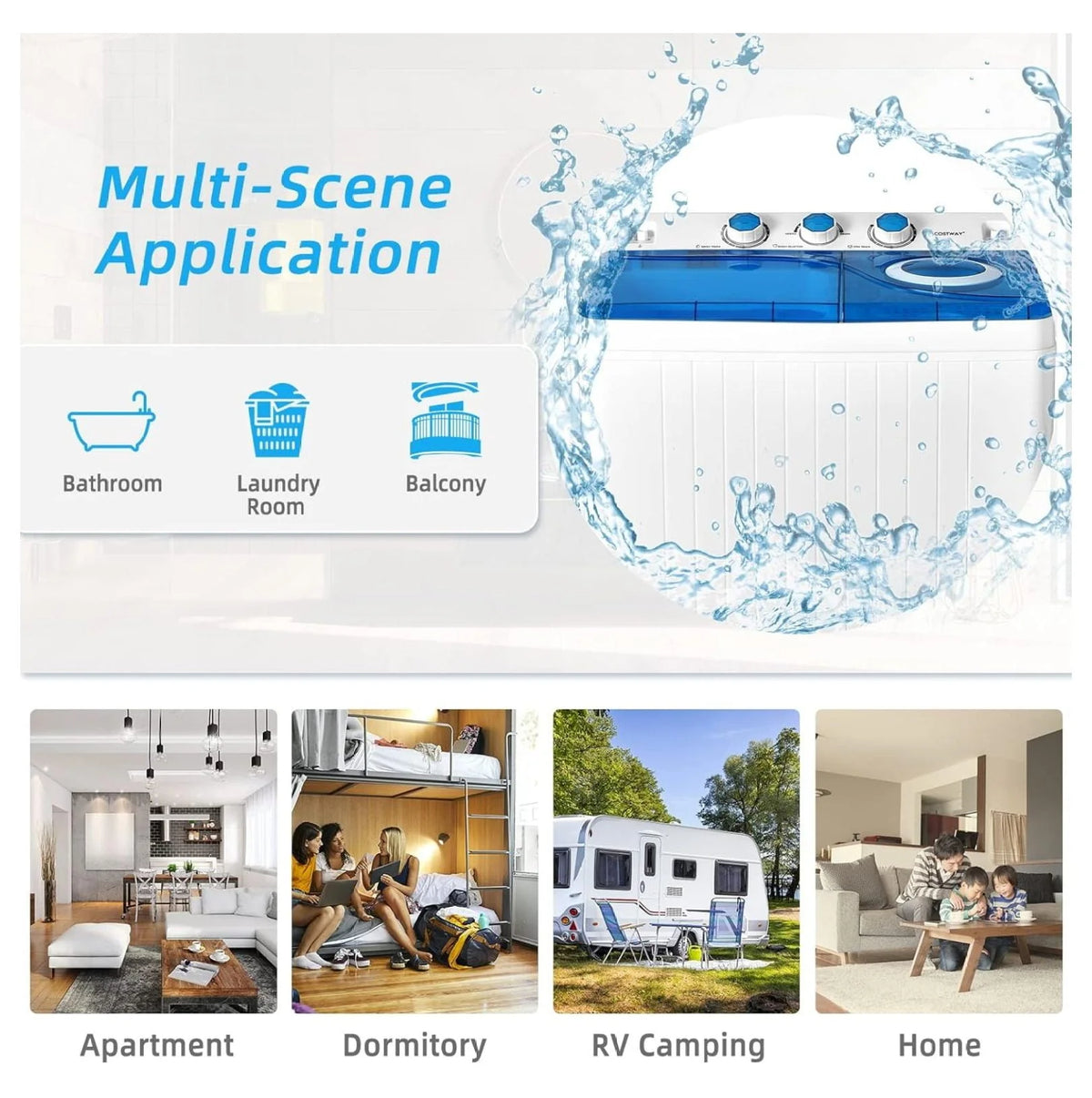 Portable 26 lbs Semi-automatic Washer and Spin Dryer Q77628