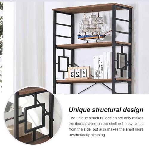 Brown 84 Inch 7 Tier Metal Bookshelf S5214