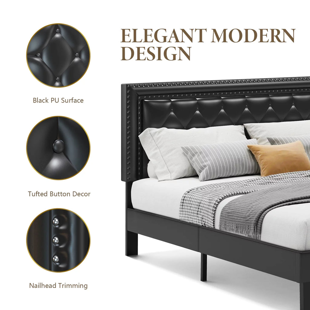 Queen Size Wood Slat Bed Frame A409519