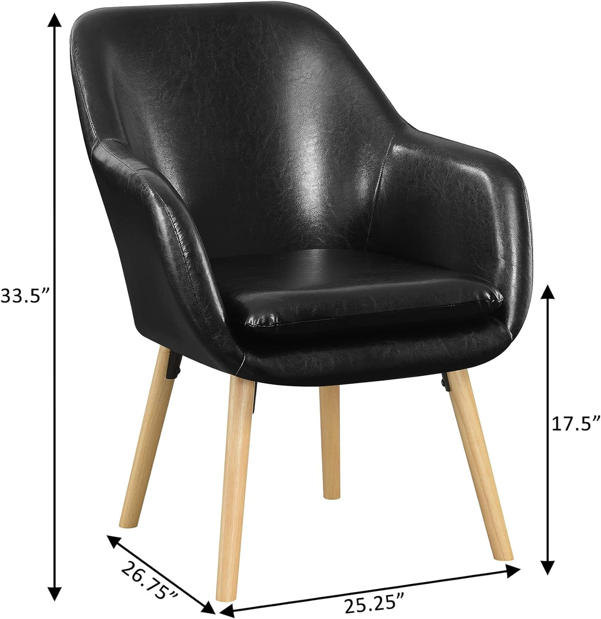 Black Faux Leather Accent Chair N31325