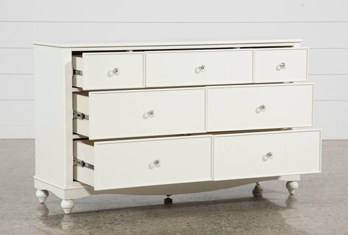 White 7 Drawer Wood Dresser F708