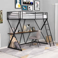 Twin Loft Bed with Desk, Ladder, and Guardrails A590