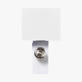 White Square Name Badge Holder Clip with Vinyl Strap D87296