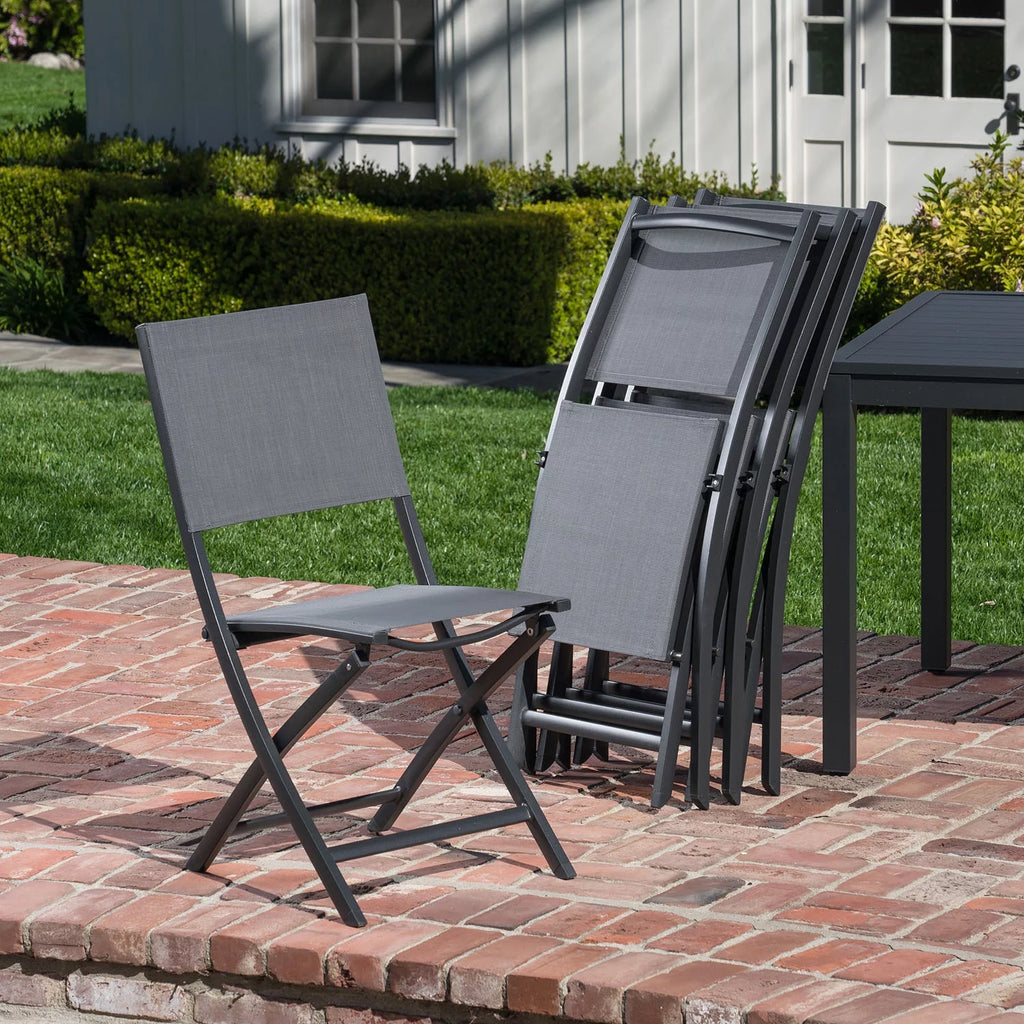 7-Piece Expandable Dining Set with 6 Folding Sling Chairs K826