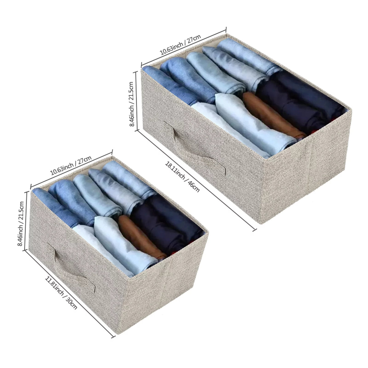 2-Tier Wide Closet Dresser with 5 Fabric Drawers X11561