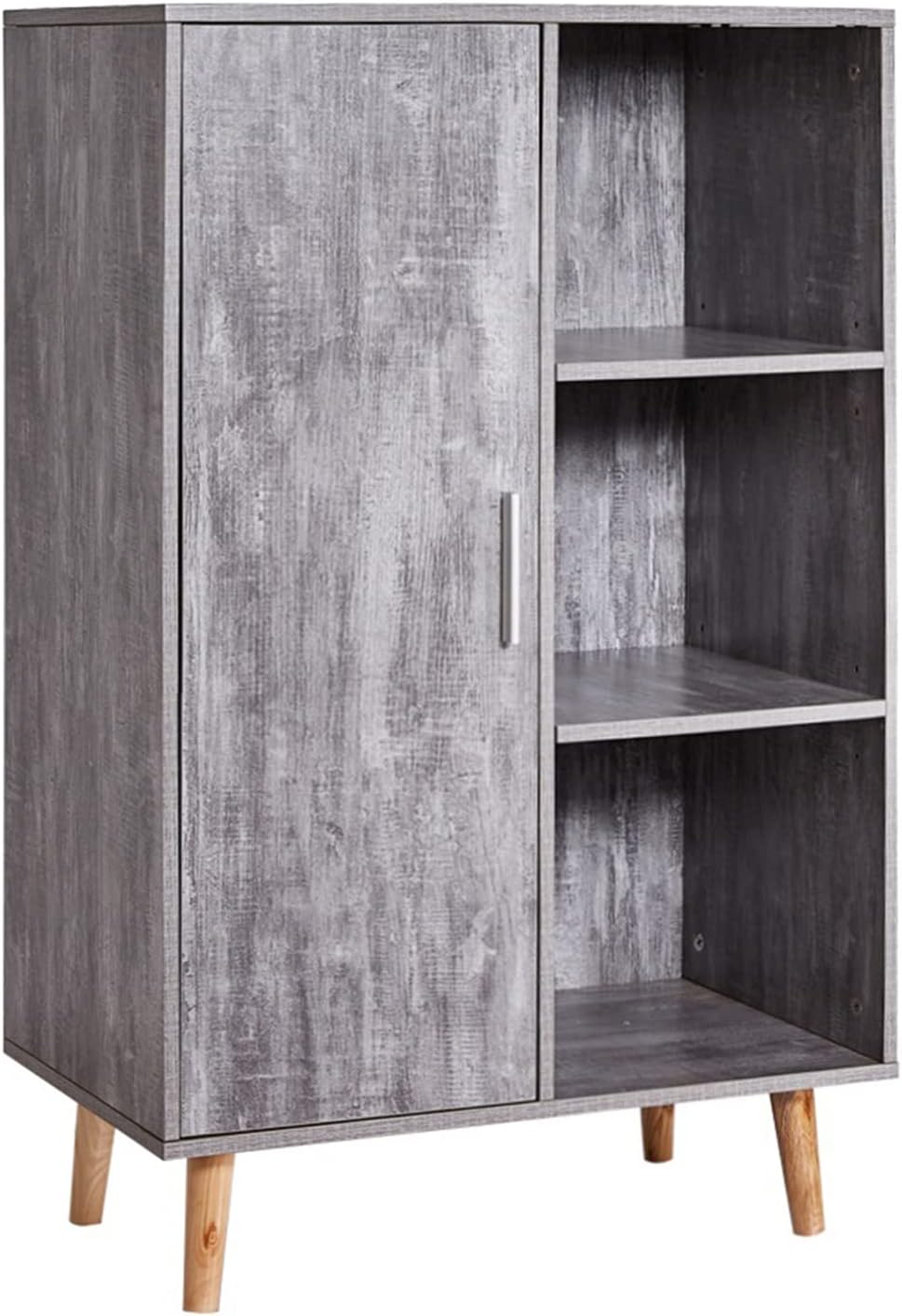 Wood Console Table with One Door and Adjustable Shelves M47406