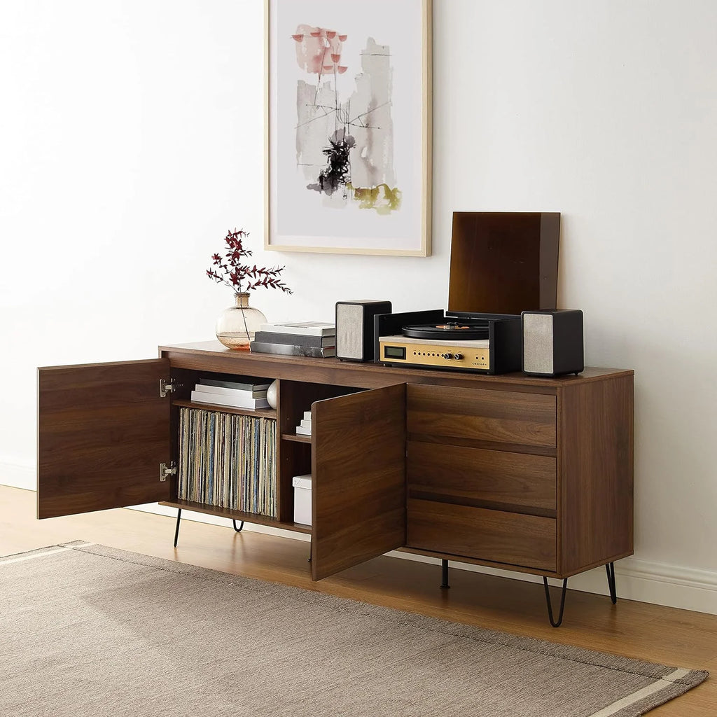 Brown Oak Record Storage Sideboard C8095