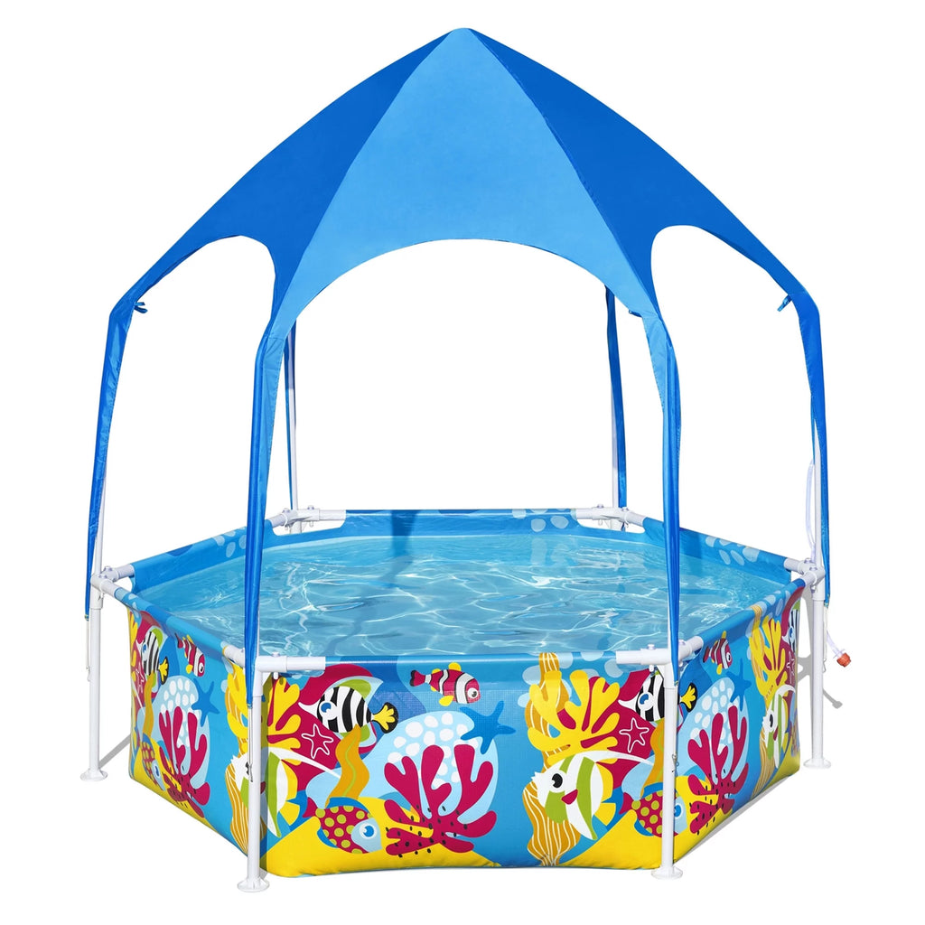 6' x 20 Round Above Ground Swimming Pool with Canopy A1692