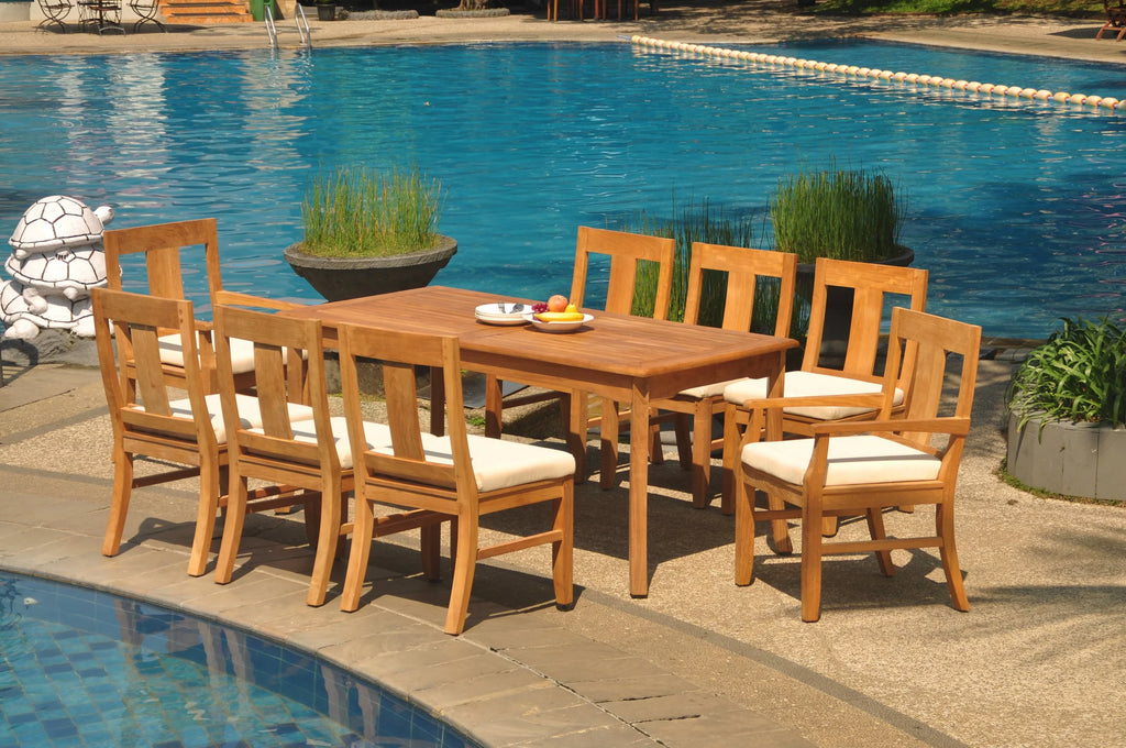 Grade-A Teak 8 Seater 9 Pc Dining Set U62409