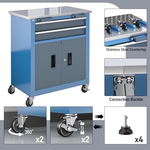 8 Drawer Rolling Tool Chest with Brake Wheels and Locking System N95361