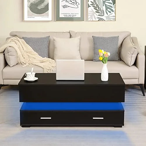LED Lift Top Coffee Table with Charging Station I87231