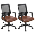 Brown Faux Leather Office Chair Set of 2 R6008