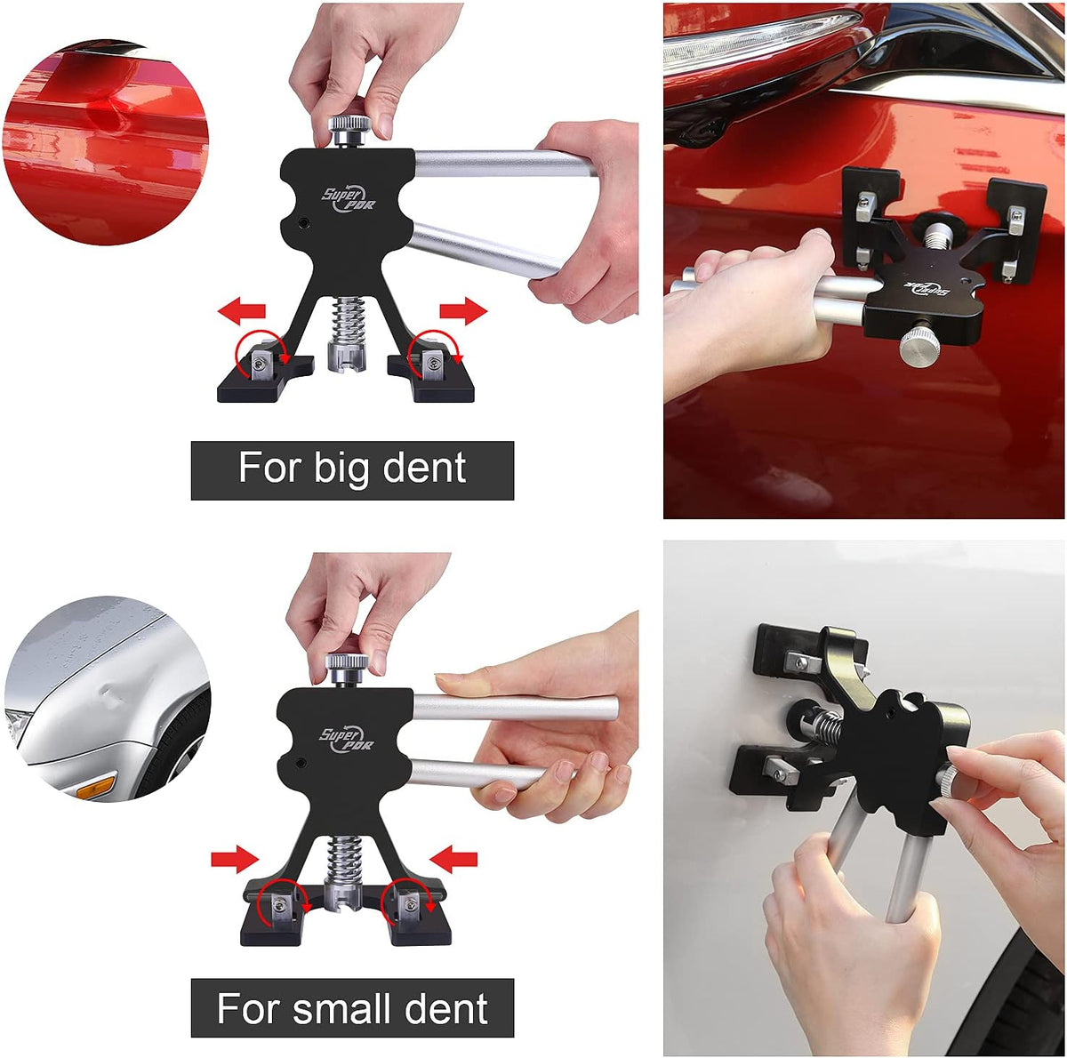 Paintless Auto Dent Removal Tools Set with Dent Pull Tabs F506