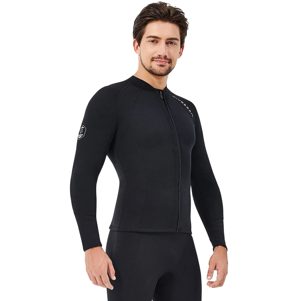 2mm Neoprene Front Zipper Wetsuits Jacket Long Sleeves M2087