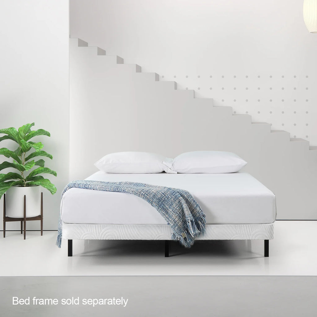 White 4" Queen Metal Mattress Foundation L2507