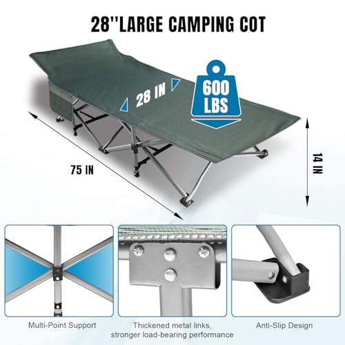 Folding Camping Cot with Removable Mattress and Carry Bag J4222