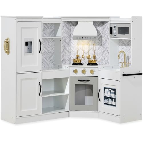 Pink Wooden Kids Pretend Play Corner Kitchen D358