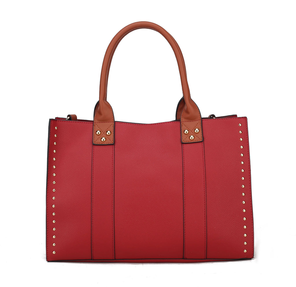 Navy Faux Leather Tote Bag and Wallet Set, 2-Piece T509