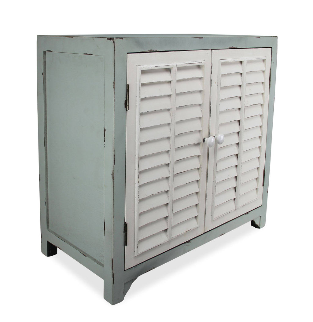 Blue and White Rustic Finish Storage Cabinet K44629