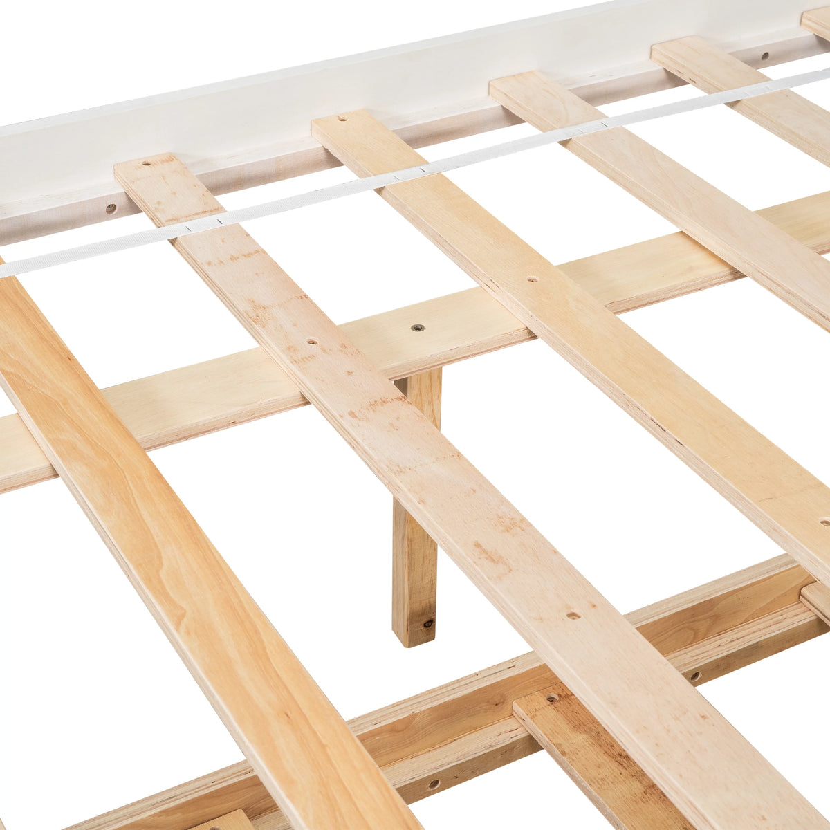 White Wood Full Size Trundle Bed with Bookcase Headboard U691